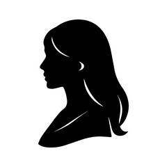 Women side view black vector design, silhouette