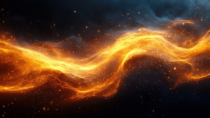 Obraz premium Fiery Abstract Wave: A Cosmic Dance of Light and Energy
