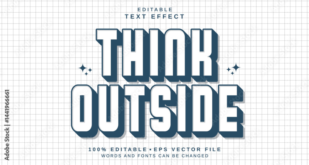 Poster editable text style effect - think outside text style theme.