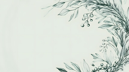 Naklejka premium frame, flower, floral, leaf, decoration, nature, border, design, vector, flowers, illustration, christmas, card, art, plant, leaves, pattern, holiday, green, wreath, ornament, branch, spring, summer, 