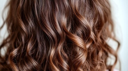 Luxurious, wavy brown hair texture
