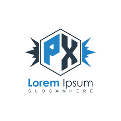 Modern Latter Luxury Monogram Logo with Royal Crown and Polygon Frame
