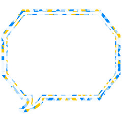 ステンドグラス風吹き出し　三角形模様　角のある八角形