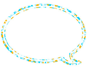 ステンドグラス風吹き出し　三角形模様　丸形