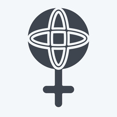 Icon World Feminism. related to Feminism symbol. glyph style. design editable