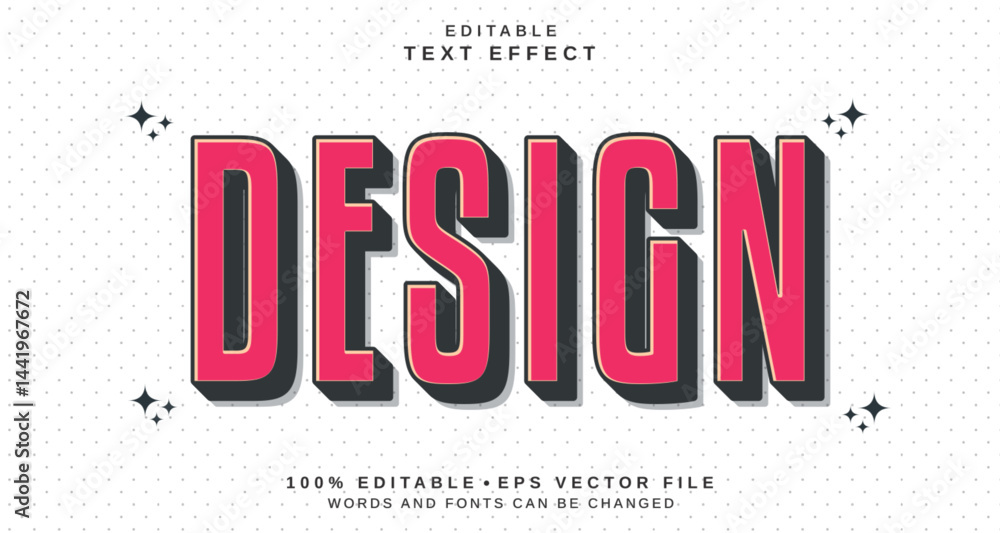 Poster editable text style effect - design text style theme.