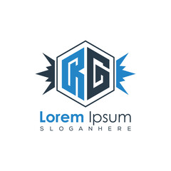 Modern Latter Luxury Monogram Logo with Royal Crown and Polygon Frame
