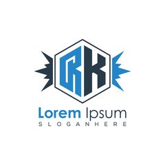 Modern Latter Luxury Monogram Logo with Royal Crown and Polygon Frame
