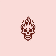 Flaming Skull Logo – Bold flaming skull designed with dramatic lines and fiery details.