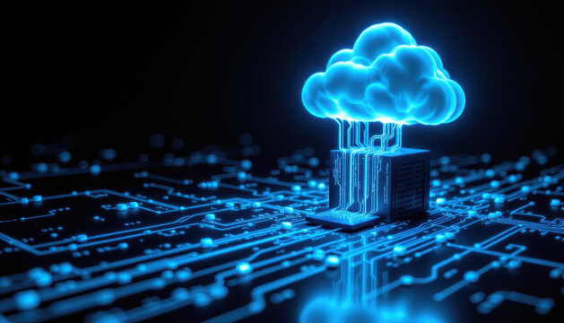 Cloud Computing Data Flow with Glowing Circuits
