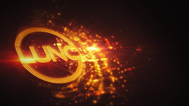 Futuristic digital background highlighting advanced cryptocurrency and encryption technology, featuring blockchain networks and secure cryptographic systems : LUNC, LUNAC