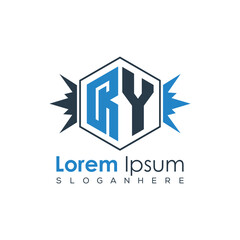 Modern Latter Luxury Monogram Logo with Royal Crown and Polygon Frame
