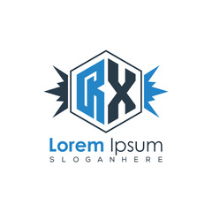 Modern Latter Luxury Monogram Logo with Royal Crown and Polygon Frame
