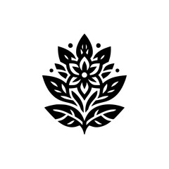 Floral Silhouette: Minimalist Black and White Botanical Design