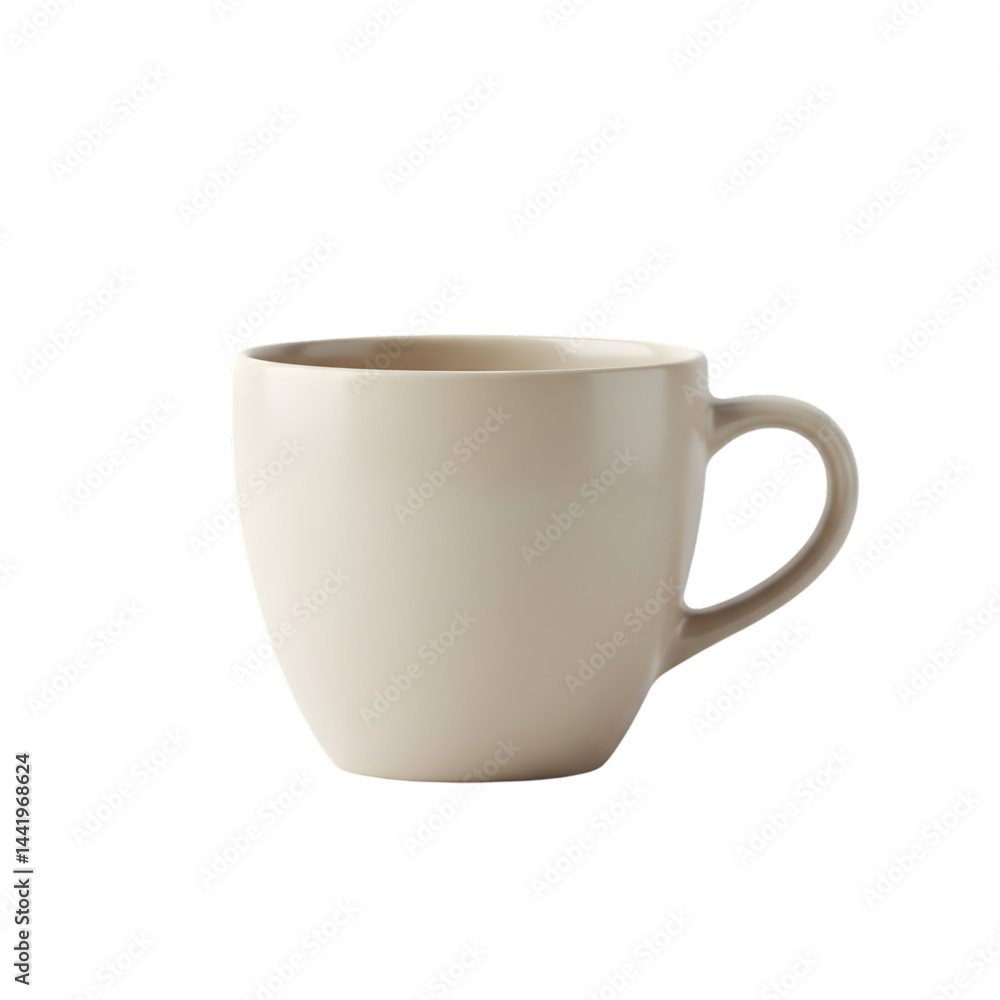 Poster create a beige mug with transparent background easily