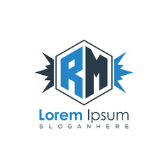 Modern Latter Luxury Monogram Logo with Royal Crown and Polygon Frame
