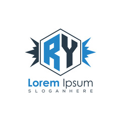 Fototapeta premium Modern Latter Luxury Monogram Logo with Royal Crown and Polygon Frame 