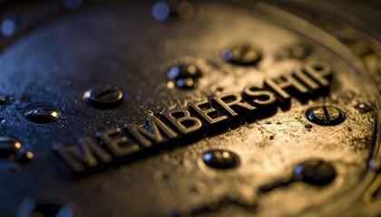 Membership Token with Water Droplets on Metal Surface