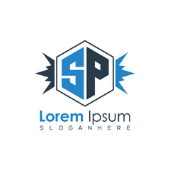 Modern Latter Luxury Monogram Logo with Royal Crown and Polygon Frame
