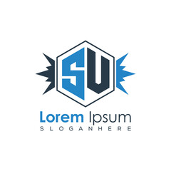 Fototapeta premium Modern Latter Luxury Monogram Logo with Royal Crown and Polygon Frame 