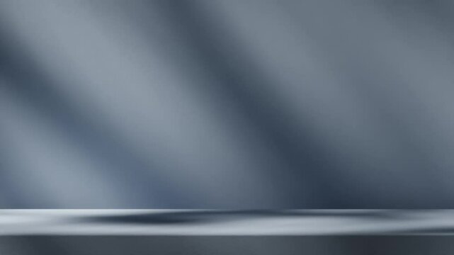 White studio background with moving spotlight on stage podium. Modern abstract light and shadow mockup template for business and technology product placement showroom. Luxury cosmetic beauty display s