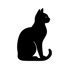 Black cat side view black vector design, silhouette