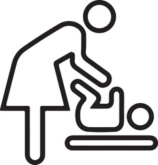 Child Care outline vector illustration of a man symbol