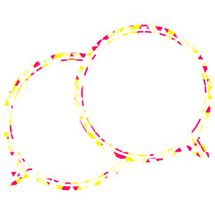 ステンドグラス風吹き出し　三角形模様　重なる会話