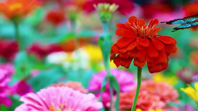 Butterfly Dance Among Vibrant Garden Blooms