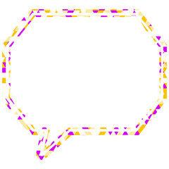 ステンドグラス風吹き出し　三角形模様　角のある八角形