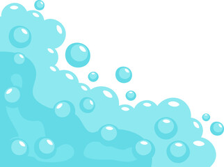 Soap Foam with Bubbles Corner Frame