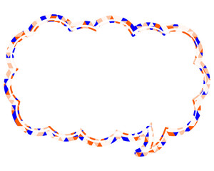 ステンドグラス風吹き出し　三角形模様　細長い雲形