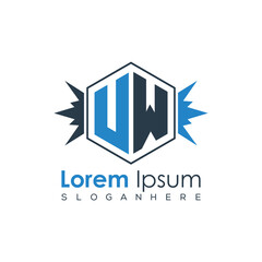 Modern Latter Luxury Monogram Logo with Royal Crown and Polygon Frame
