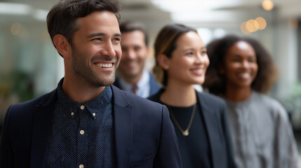 Obraz premium Successful business team celebrating achievements in a modern office