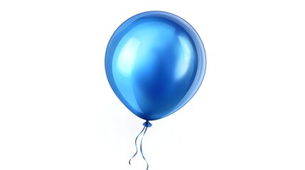 A vibrant blue balloon with a ribbon for a party or