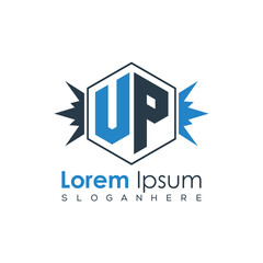 Modern Latter Luxury Monogram Logo with Royal Crown and Polygon Frame
