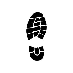 Shoe Print silhouette icon vector flat design.