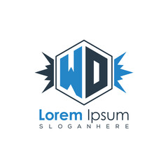 Modern Latter Luxury Monogram Logo with Royal Crown and Polygon Frame
