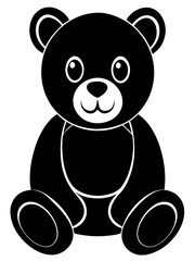Smiling Teddy Bear in Bold Silhouette