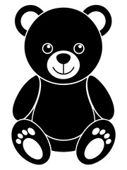 Smiling Teddy Bear in Bold Silhouette