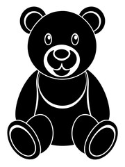 Smiling Teddy Bear in Bold Silhouette