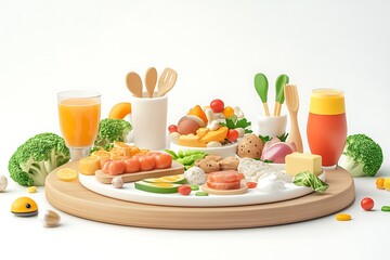 Interactive AI Meal Planner Ad with Rotating 3D Food Elements for Custom Meal Prep.