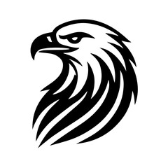 Fototapeta premium Eagle black side view vector design, silhouette