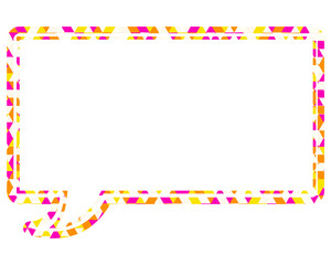 Fototapeta premium ステンドグラス風吹き出し 三角形模様 四角形