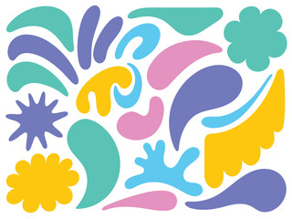 Naklejka premium Colorful Abstract Organic Shapes – Liquid Fluid Elements for Modern Design.