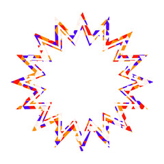 ステンドグラス風吹き出し　三角形模様　ギザギザした形