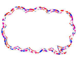 ステンドグラス風吹き出し　三角形模様　細長い雲形