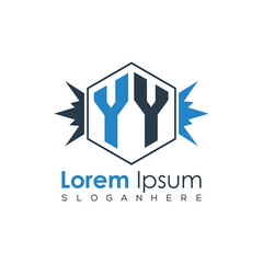 Modern Latter Luxury Monogram Logo with Royal Crown and Polygon Frame
