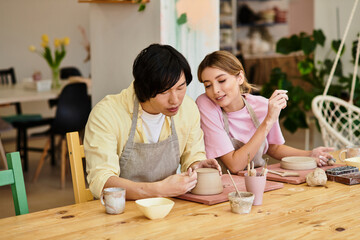 Fototapeta premium Creating lasting memories together in a pottery studio