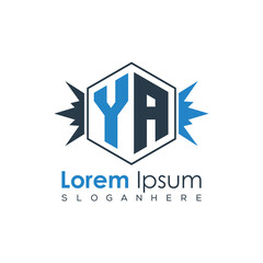 Fototapeta premium Modern Latter Luxury Monogram Logo with Royal Crown and Polygon Frame 